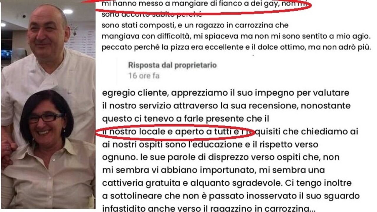 Revue choc contre une pizzeria : "Assis à côté d'homosexuels et de personnes handicapées".  La réponse : "Ne reviens pas"