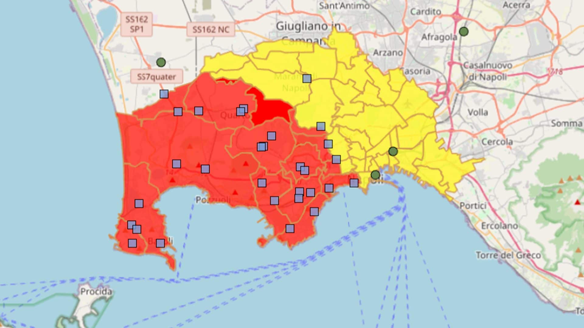 mappa evacuazione flegrei