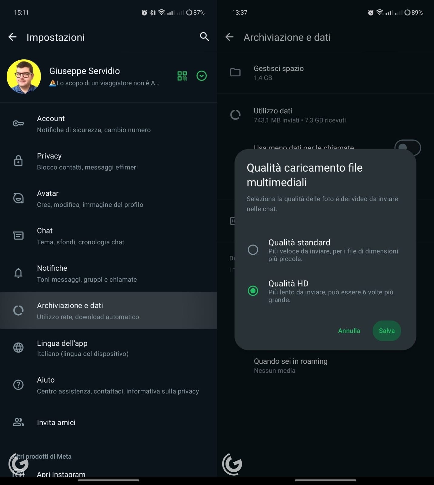 Fonctionnalité Android HD WhatsApp |  Géopop