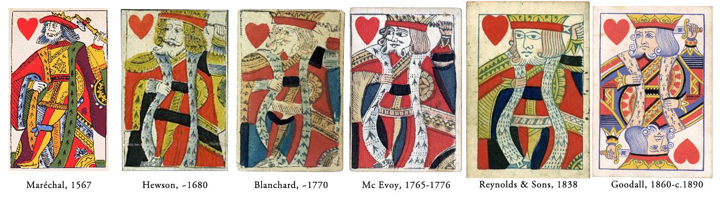 Variation du Roi de Cœur au fil des siècles