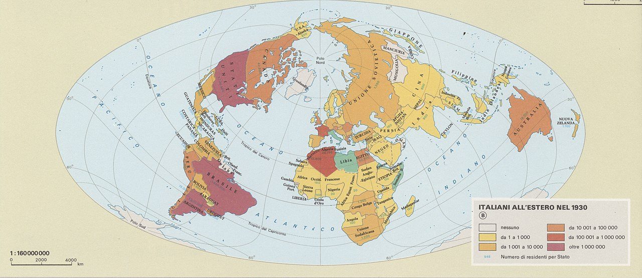 Italiens à l'étranger en 1930 (crédits - Touring Club Italiano)