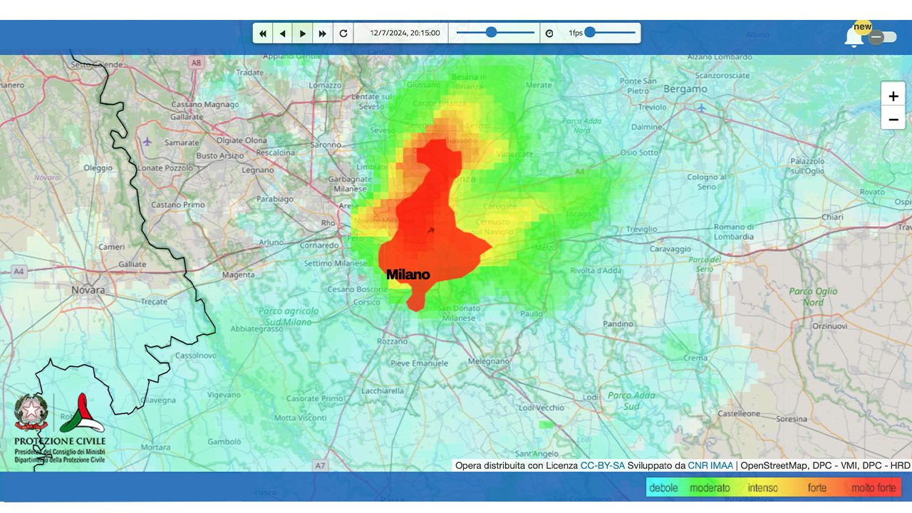 situation de la grêle à Milan