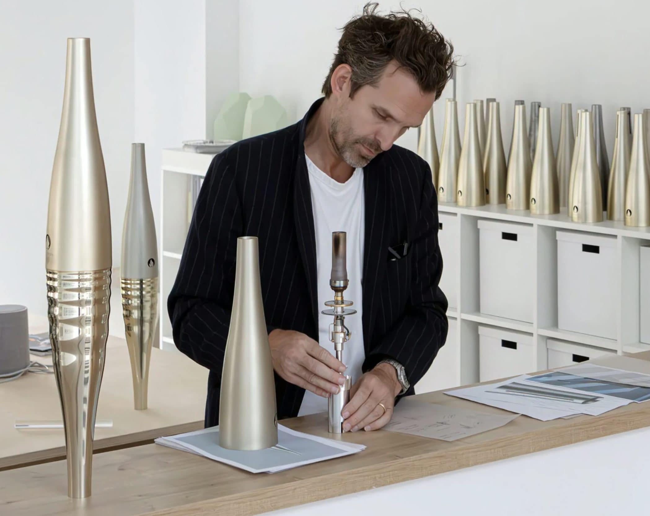 Intérieur de la flamme olympique de Paris 2024