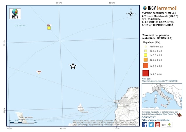 Tremblements de terre aux Egades