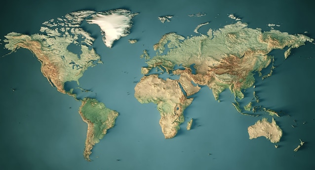 continents îles