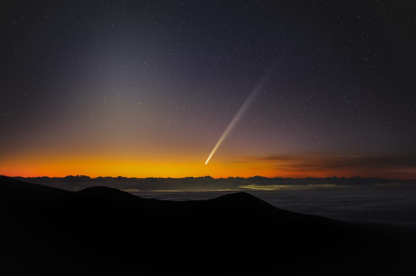 cometa del secolo mauna kea hawaii