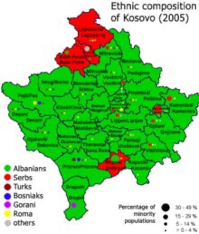Carte ethnique du Kosovo