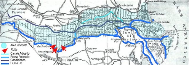zone inondée de la Polesine