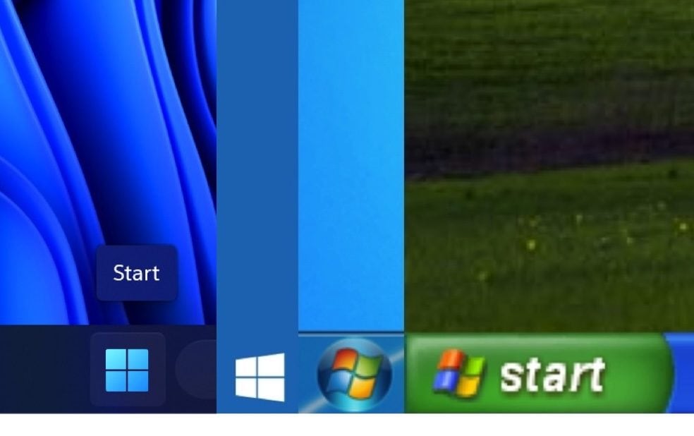 Pulsante Start in varie edizioni di Windows