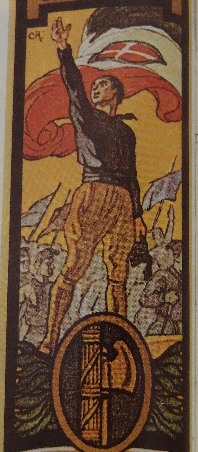 Marque-page années 1930 avec salut romain