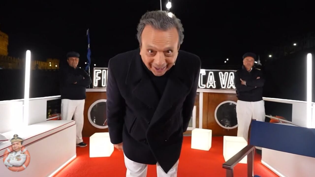 Piero Chiambretti sel sur le bateau, mais l'itinéraire est toujours le même
