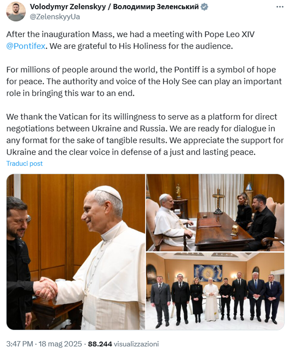 Post de Zelensky sur x