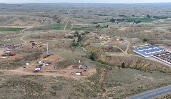 Construction du site d'extraction dans le bassin d'Ordos en juillet 2024. Crédits: CNNC.