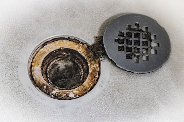 déchargement de douche obstrué