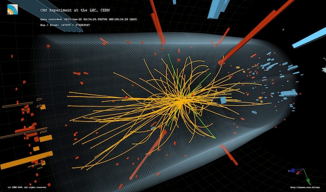 Collision de particules dans CMS (CERN)