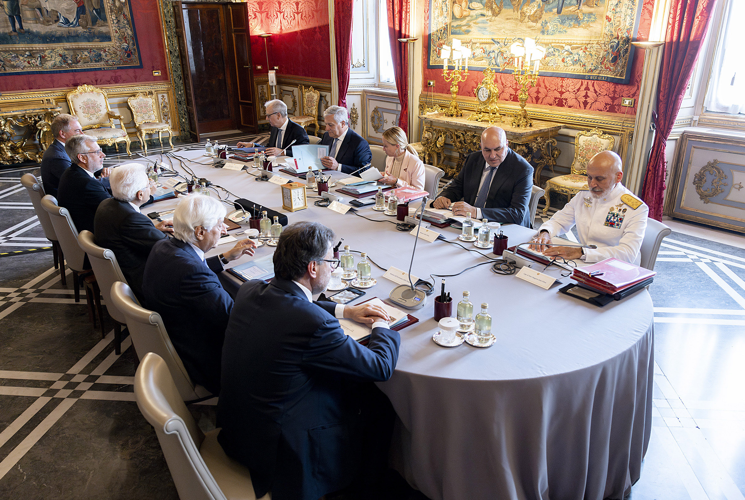 Une réunion du Conseil suprême de la défense (photo Quirinale)