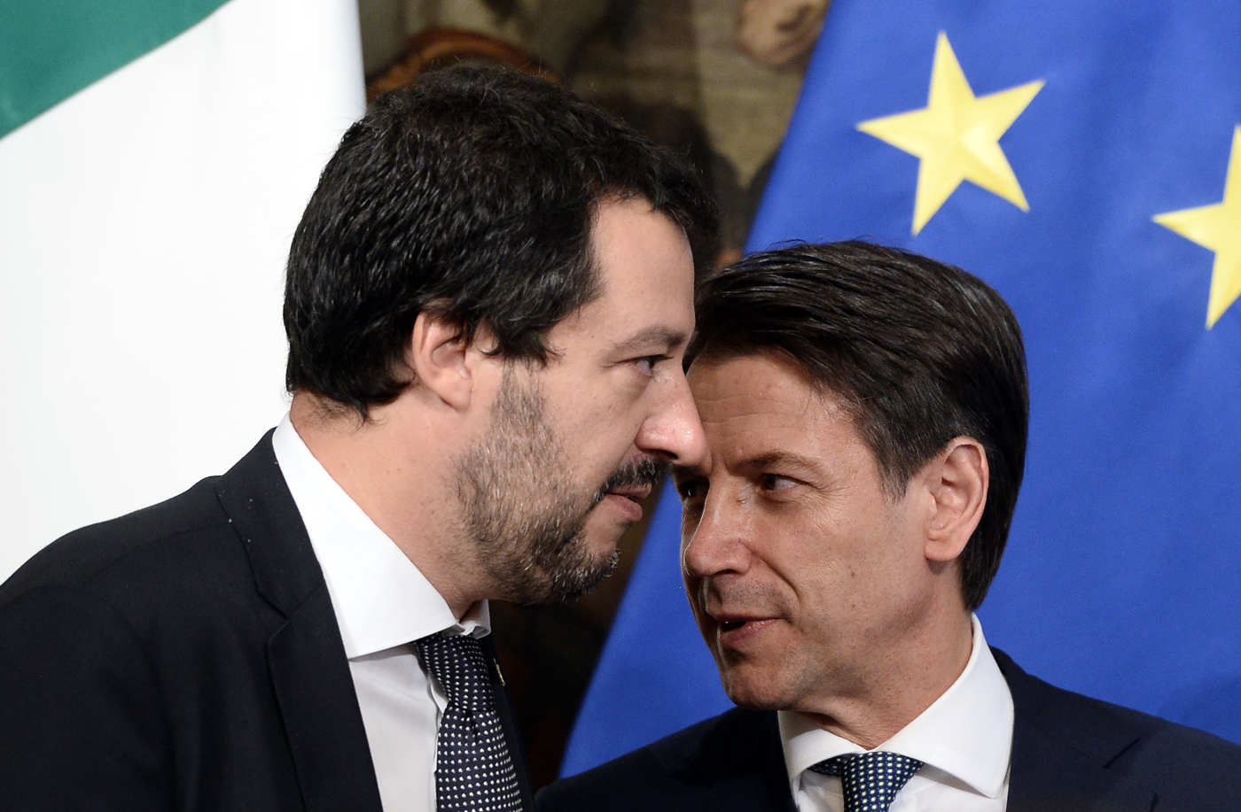 Matteo Salvini, à gauche, avec Giuseppe Conte (photo LaPresse) Matteo Salvini, à gauche, avec Giuseppe Conte (photo LaPresse)