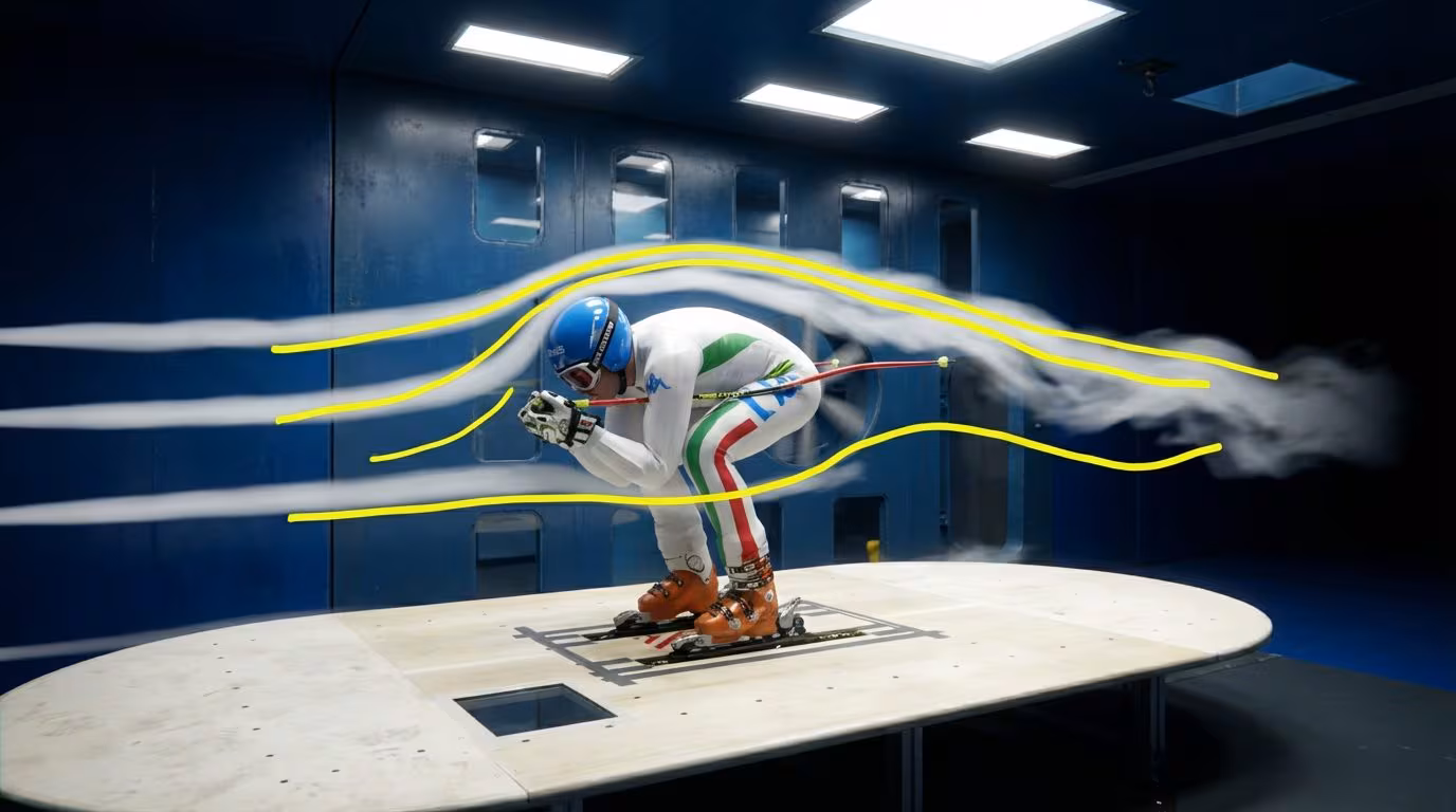 Il existe à Milan une soufflerie qui simule des rafales allant jusqu'à 200 km/h pour étudier les sports d'hiver