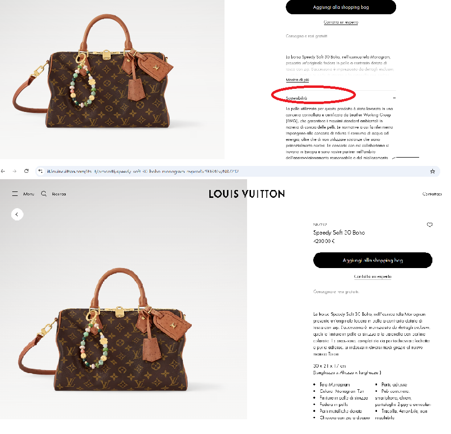 Données du site Vuitton