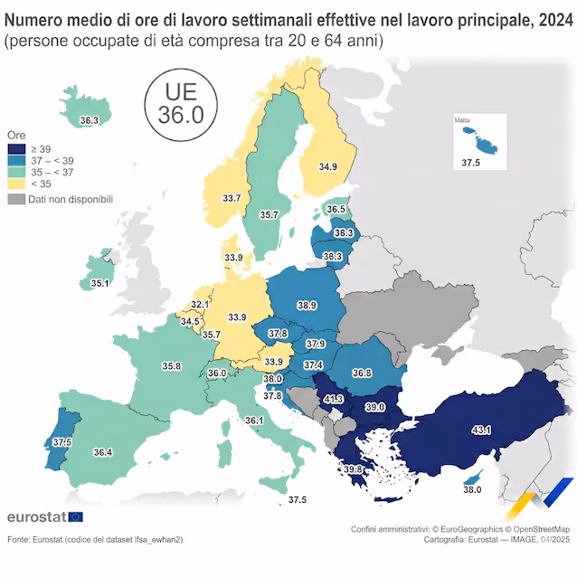 carte-horaires-semaine-de travail-eurostat