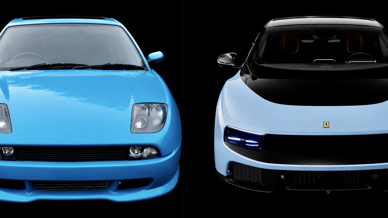 Ferrari Light comme l'ancien Fiat Coupé : regardez la comparaison qui vaut 500 mille euros