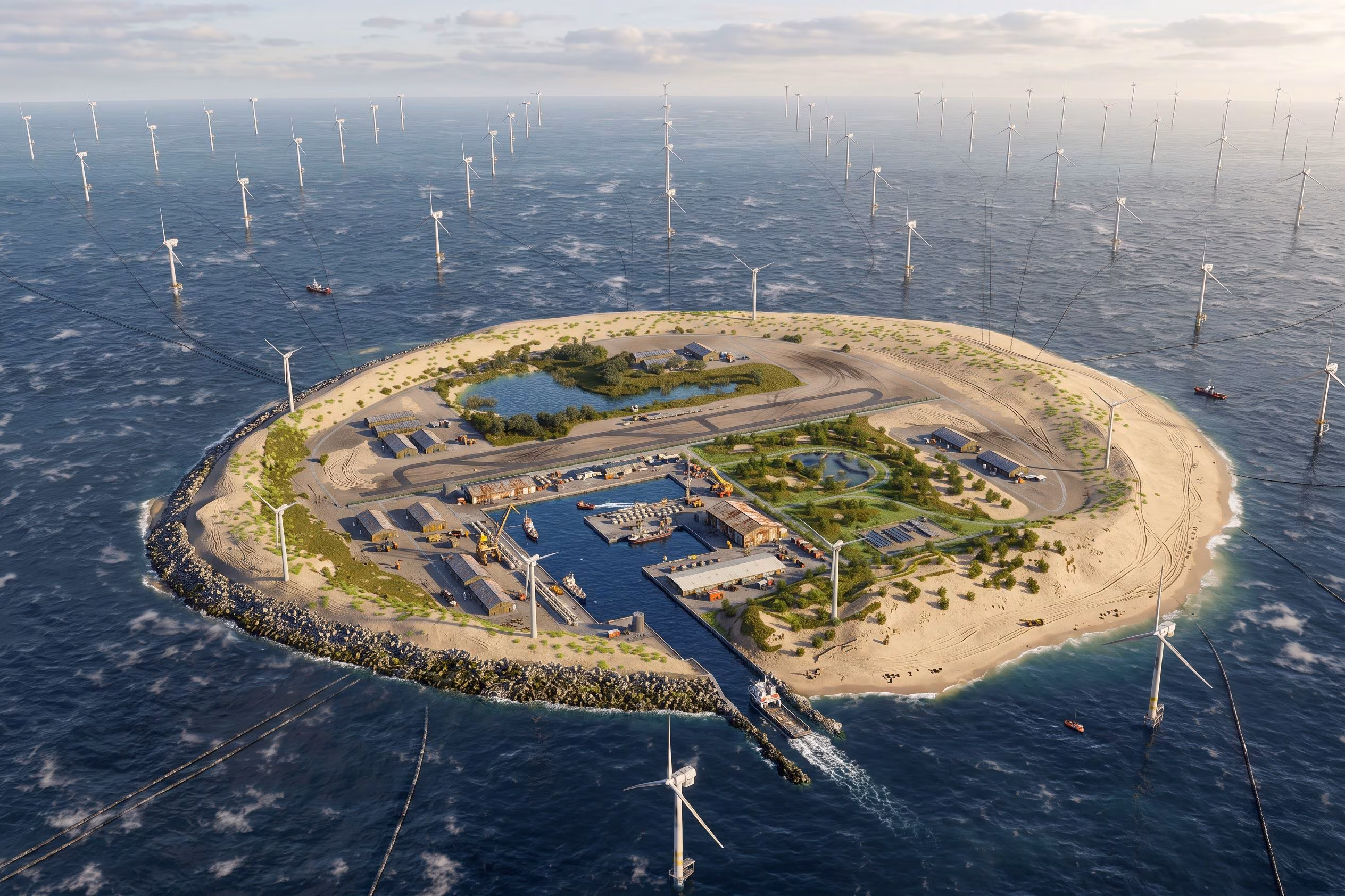 La première île artificielle de la mer du Nord qui produira de l'énergie propre pour environ 10 millions de familles