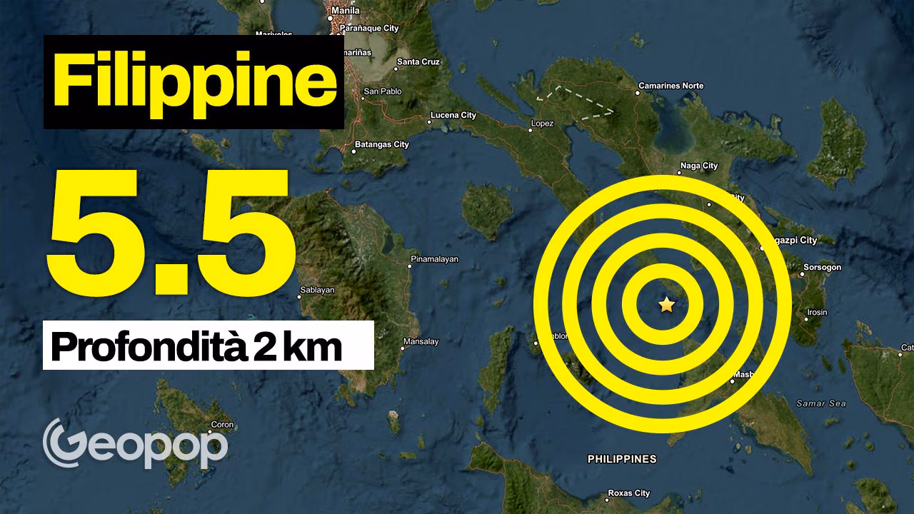 Séisme aux Philippines de magnitude 5,5, épicentre en mer à 14 km des côtes de Mabiton