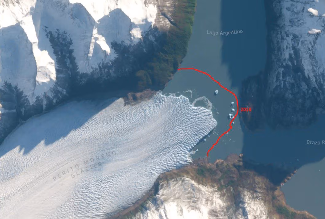 Le glacier Perito Moreno en Argentine recule : 3km2 en 26 ans, images satellite