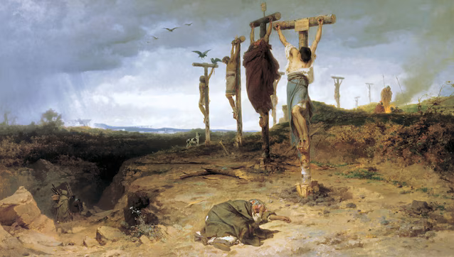 La crucifixion à l'époque de l'Empire romain (F. Brokkikon, 1878)