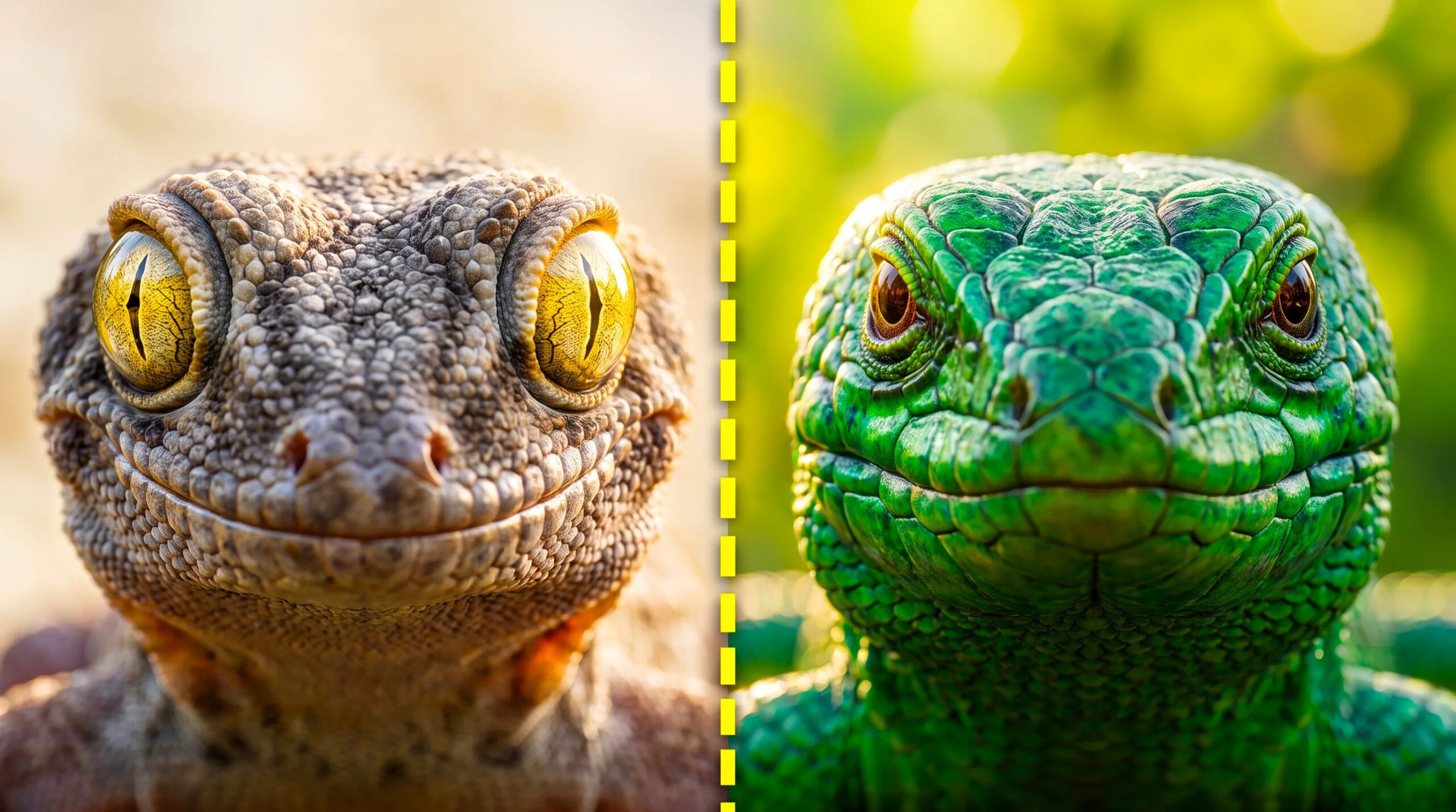 Différence entre gecko et lézard : comment les distinguer par leurs yeux, leurs pattes et leurs habitudes