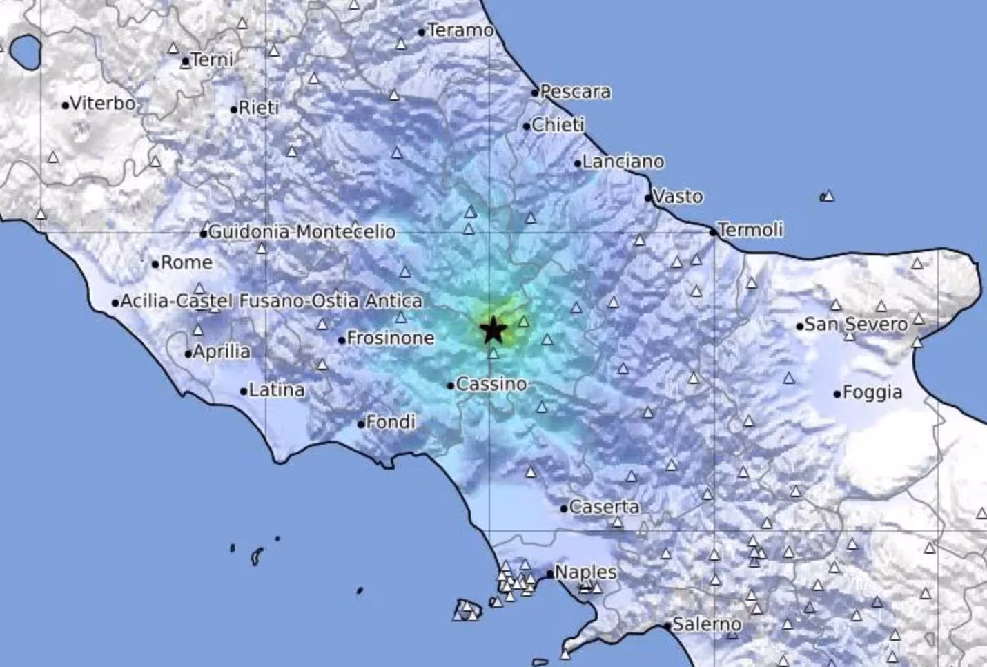 Séisme au Molise de magnitude 4,1, choc ressenti jusqu'au Latium, les Abruzzes et la Campanie