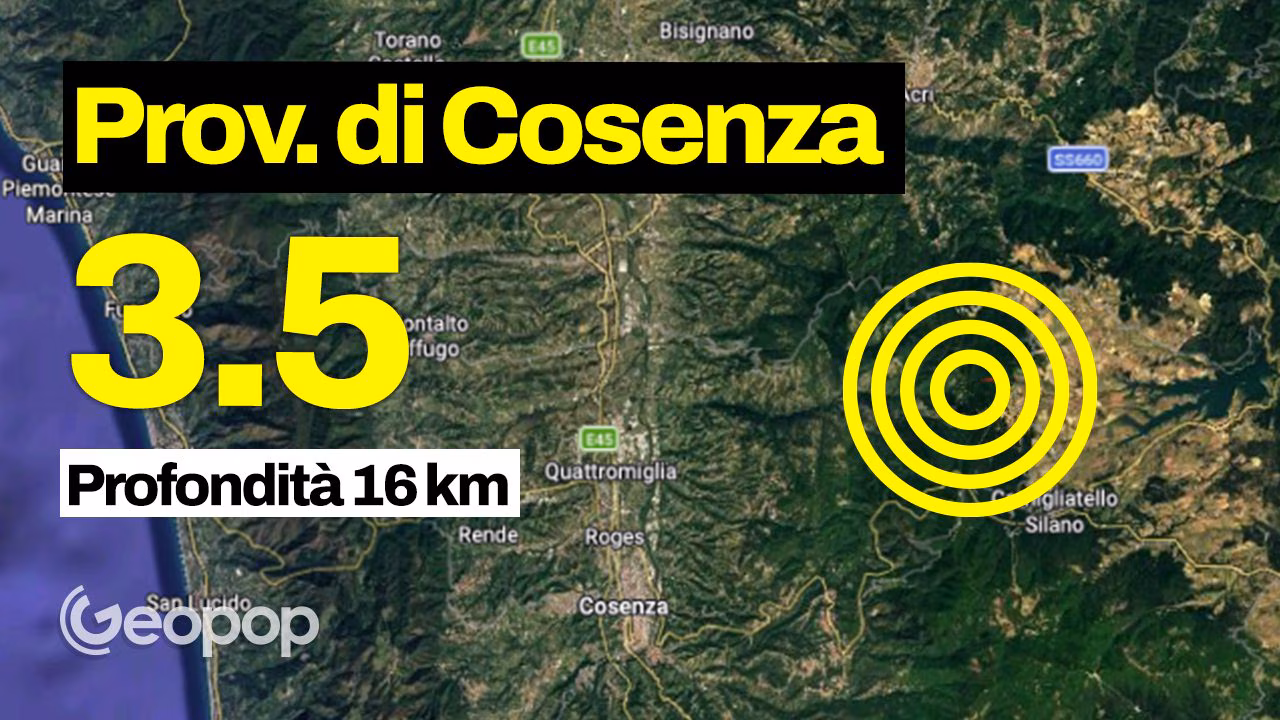 Séisme à Celico, dans la province de Cosenza : choc de magnitude 3,5 avec épicentre à 9 km