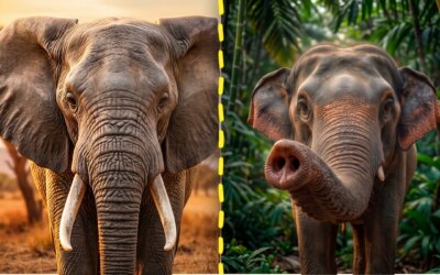 Quelle est la différence entre les éléphants d&rsquo;Afrique et d&rsquo;Asie : le premier est le plus gros mammifère et pèse jusqu&rsquo;à 6 tonnes