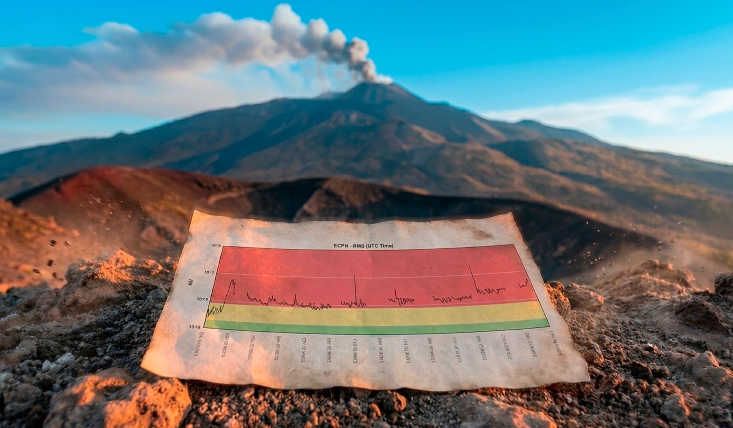 Qu'est-ce que le tremblement volcanique de l'Etna provoqué par la montée du magma et quelles valeurs montre le graphique INGV