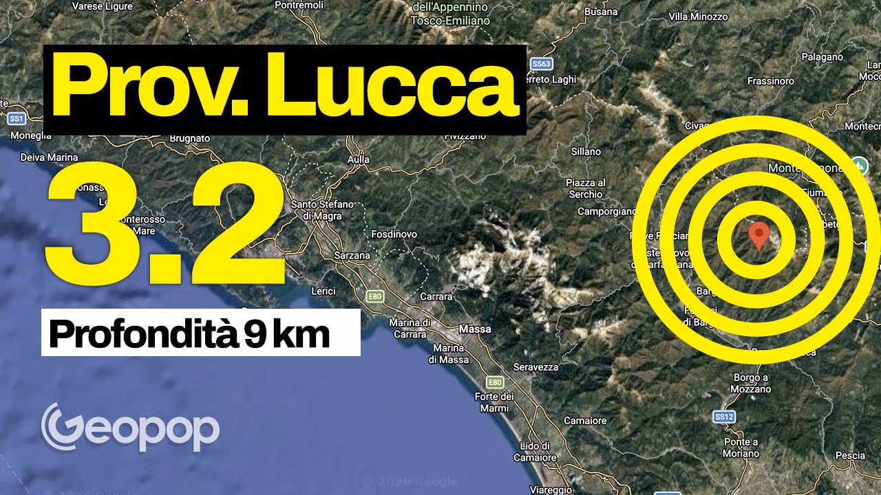 Séisme de magnitude 3,2 dans la province de Lucca, épicentre à Coreglia Antelminelli