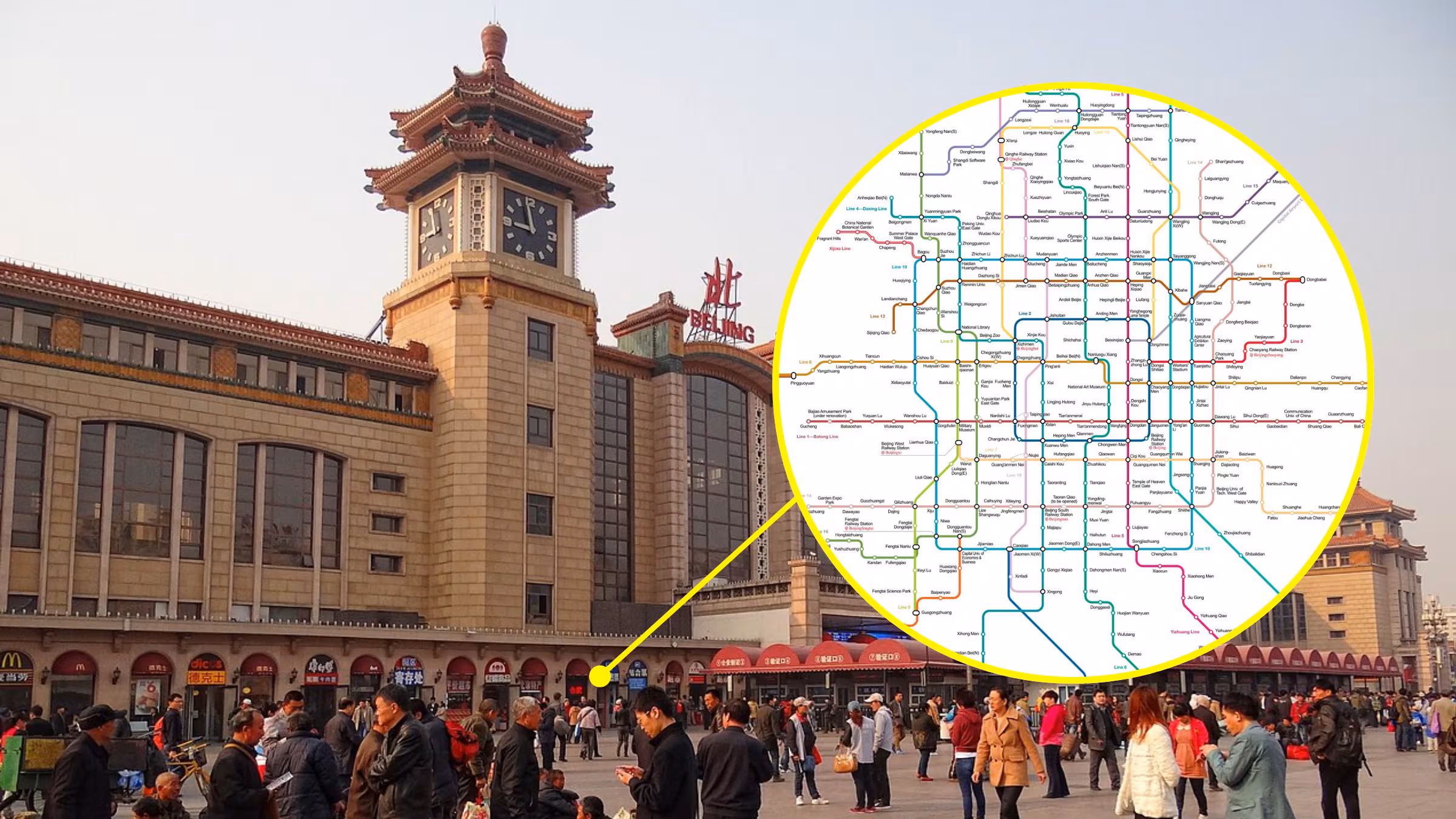 Le métro le plus long du monde mesure 900 km et se situe à Pékin : c'est 8 fois celui de Milan