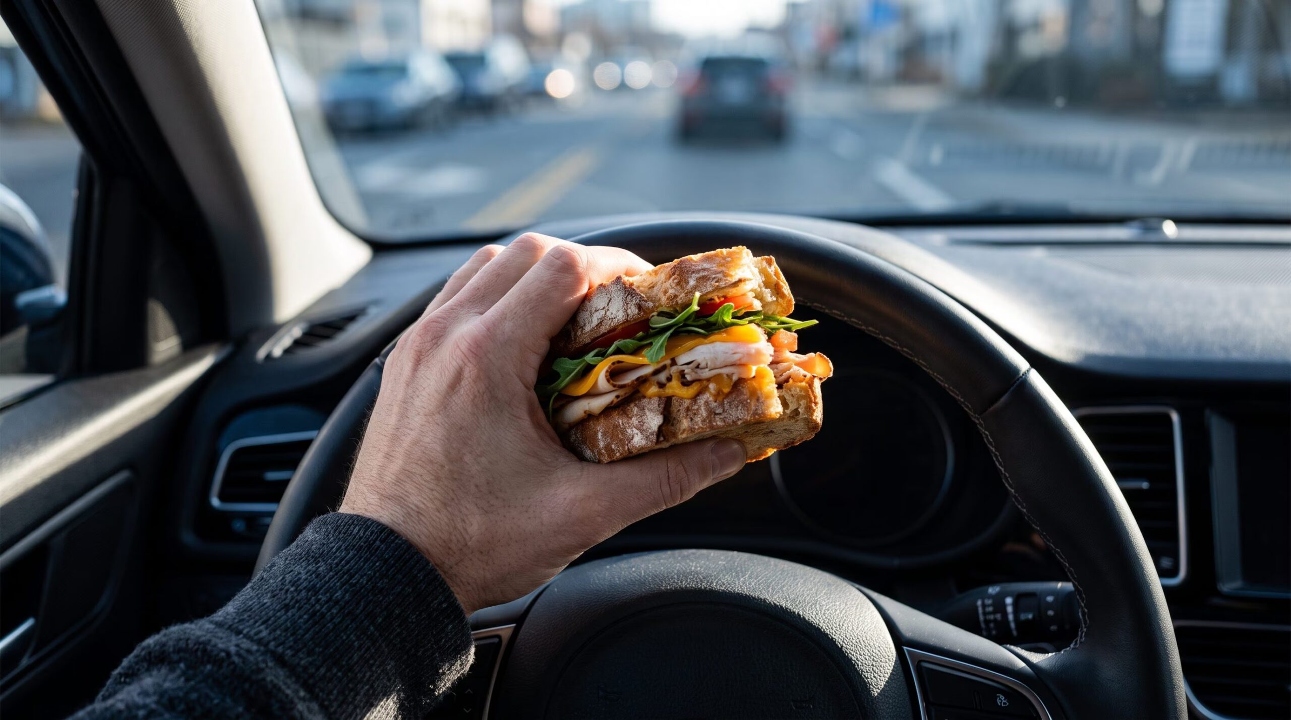 Peut-on manger et boire en conduisant ? Le CDS ne l'interdit pas, mais vous risquez une amende si vous ne contrôlez pas votre voiture