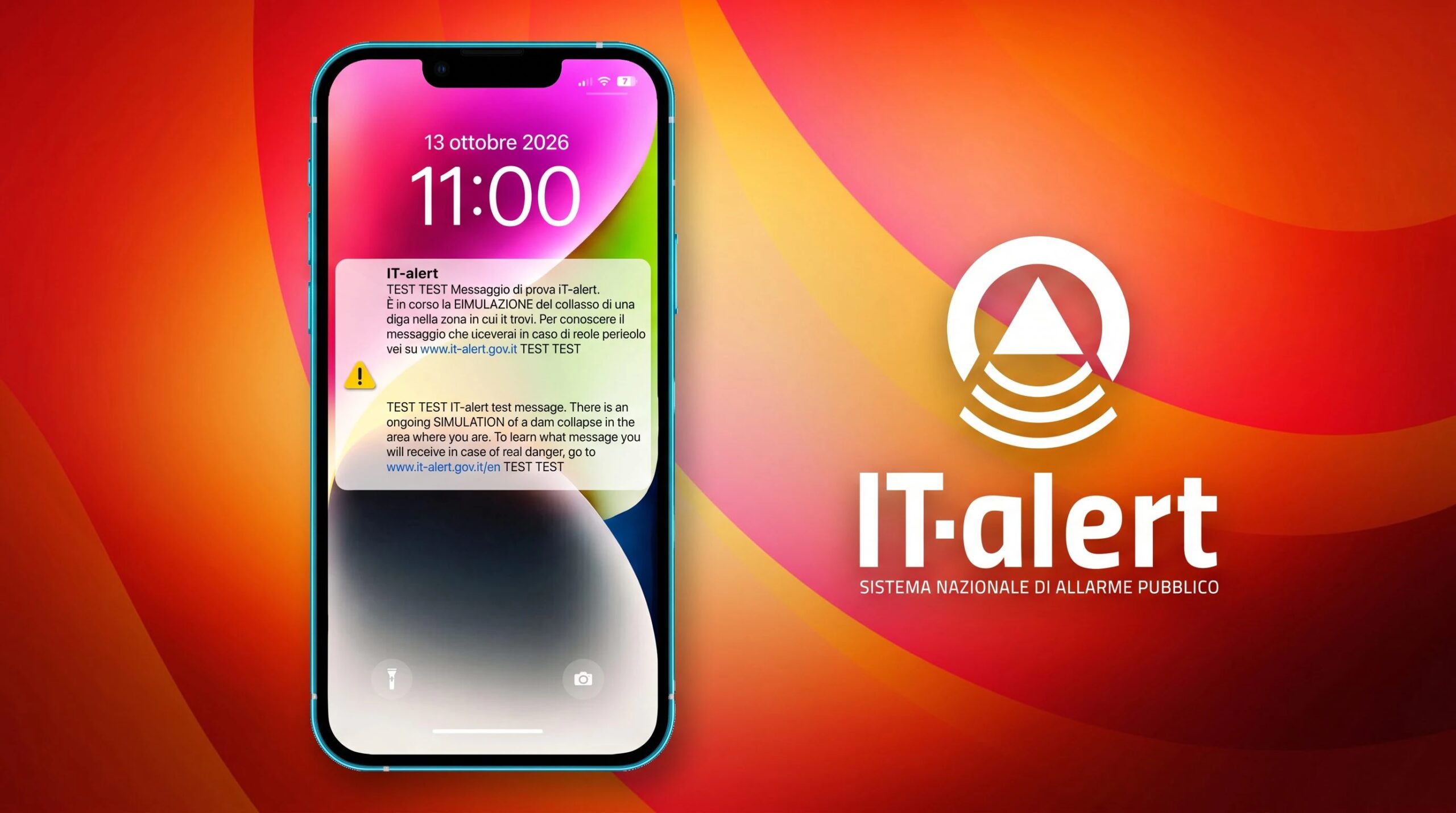 Nouveau test IT-Alert aujourd'hui dans le Trentin et la Lombardie en raison de l'effondrement d'un barrage : où et quand l'alarme retentira