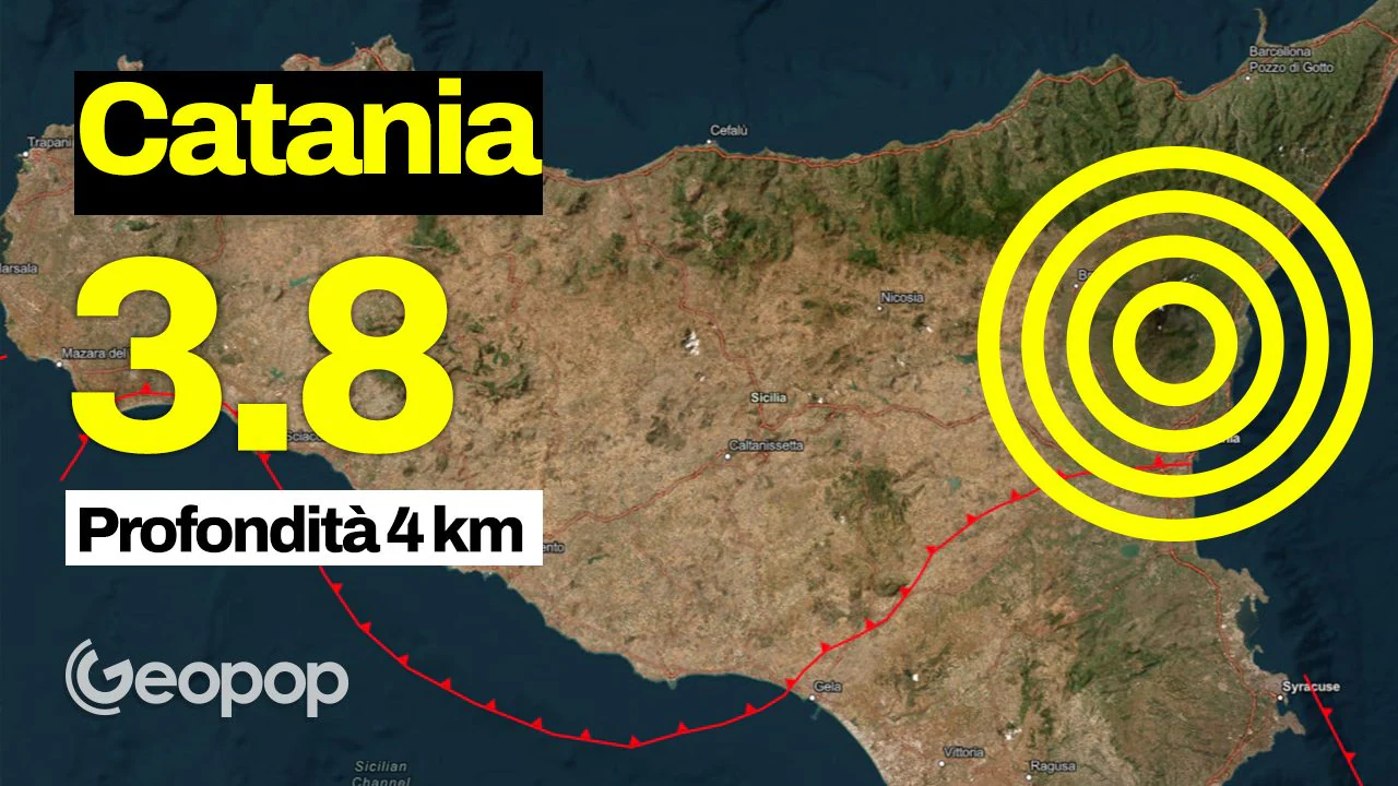Séisme Md3,8 dans la province de Catane, épicentre à Milo : choc ressenti jusqu'à Taormina